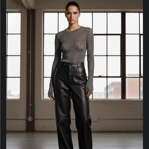 Metallic IRO small sheer long sleeve blouse